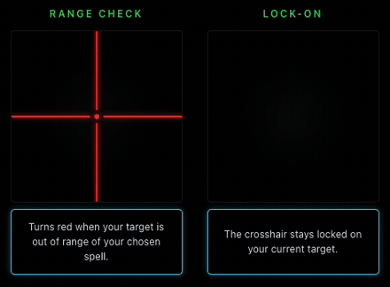 Range check and lock-on crosshair animation