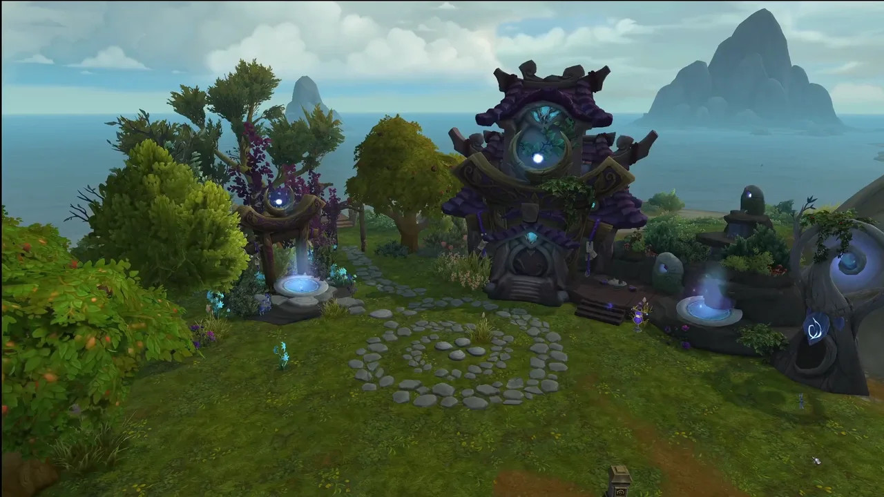 Night Elf Druid Waterfall — WoW Housing build by Kuu