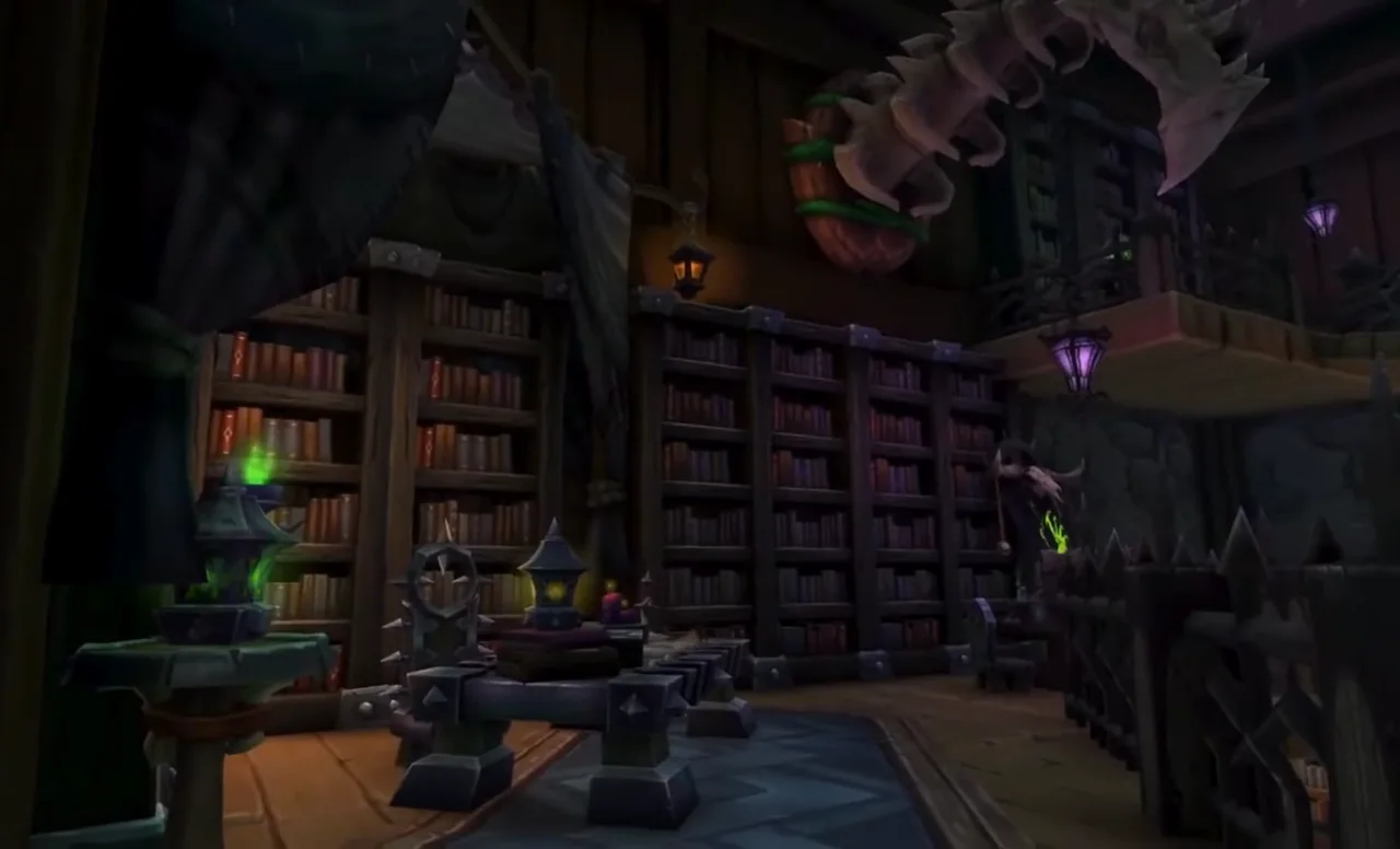 Magical Warlock Library — WoW Housing build by Axelle