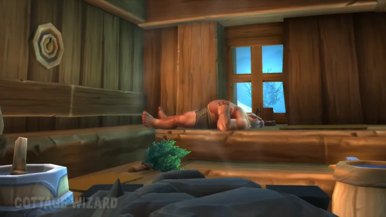 Winter Sauna Cottage — WoW Housing build by CottageWizard