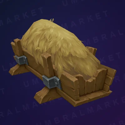 Hay-Filled Sturdy Feeding Trough