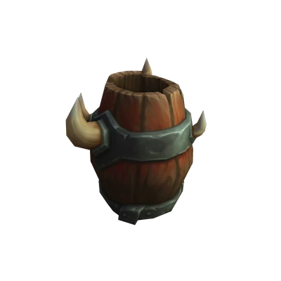 Open Horned Banded Barrel — WoW Housing decor