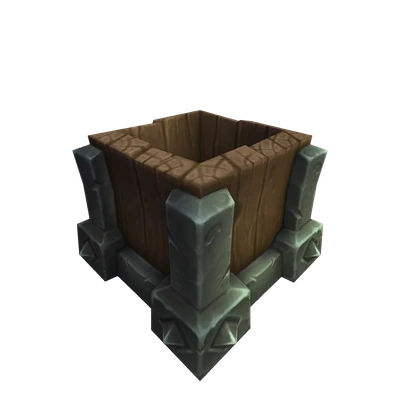 Open Iron-Reinforced Crate — WoW Housing decor