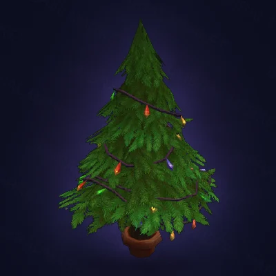 Sparsely Decorated Winter Veil Pine Tree