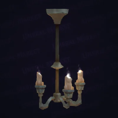 Three-Candle Wrought Iron Chandelier